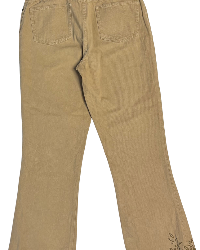 Lauren Ralph Lauren Tan Floral Embroidered Straight Leg Jeans