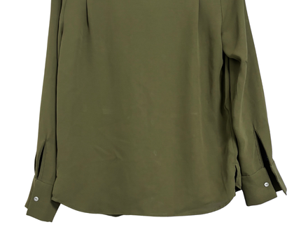Mango Olive Green Long Sleeve Utility Blouse