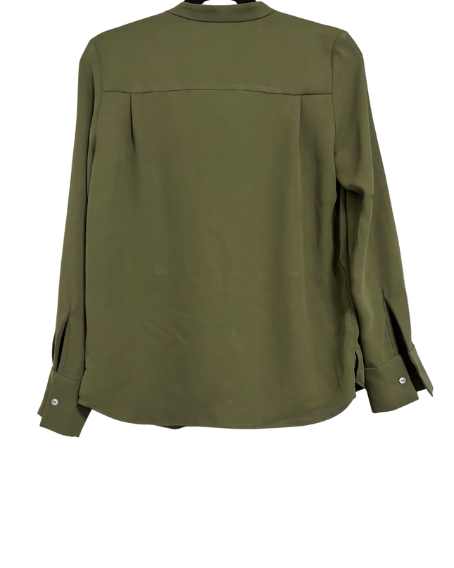 Mango Olive Green Long Sleeve Utility Blouse