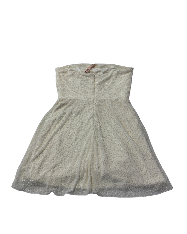 Oh Polly White Beaded Strapless Mini Dress W/Tags