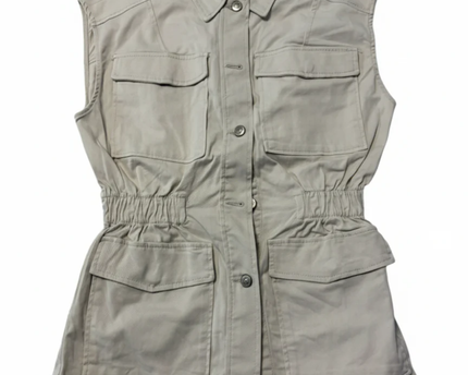 H&M Divided Beige Utility Sleeveless Vest