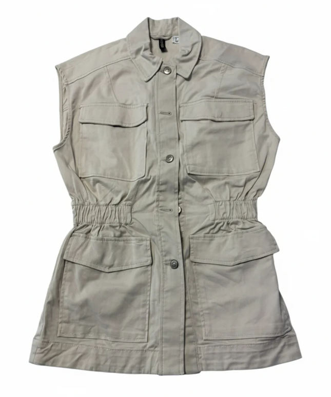 H&M Divided Beige Utility Sleeveless Vest