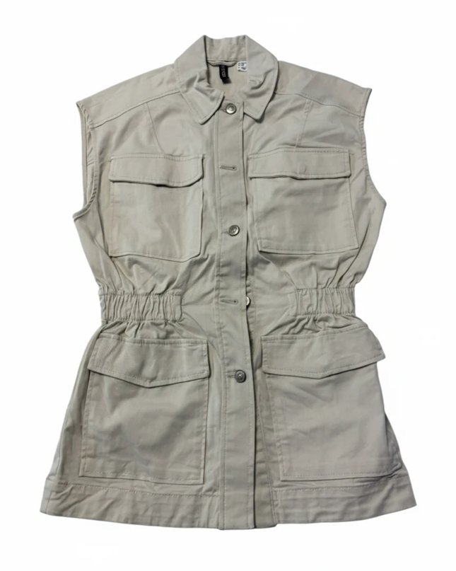 H&M Divided Beige Utility Sleeveless Vest