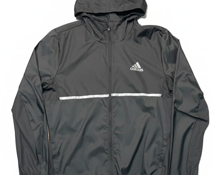 Adidas Black Running Hooded Windbreaker Jacket