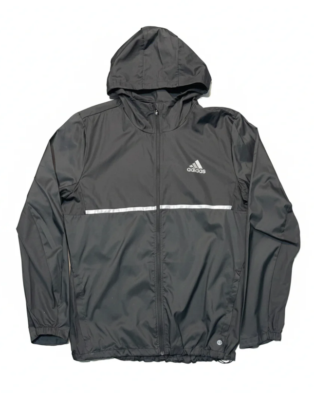 Adidas Black Running Hooded Windbreaker Jacket