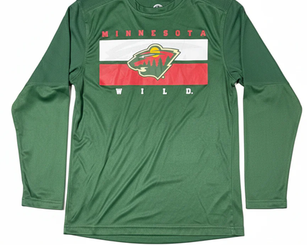 NHL Minnesota Wild Green Long-Sleeve Sports T-Shirt