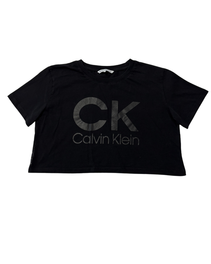 Calvin Klein Jeans Black Logo Graphic Crop Top