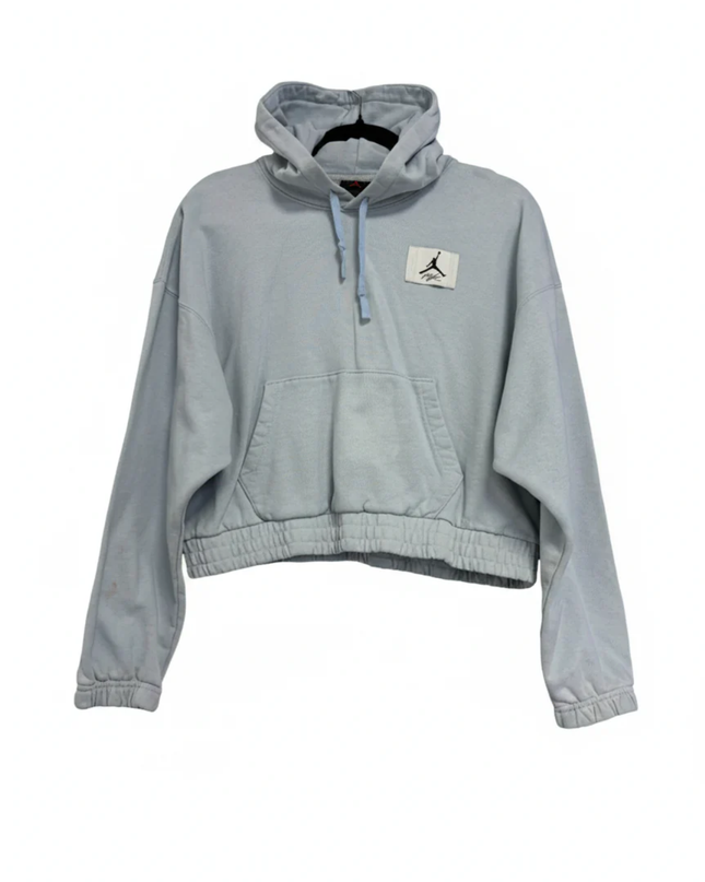 Jordan Light Blue Cropped Flight Hoodie