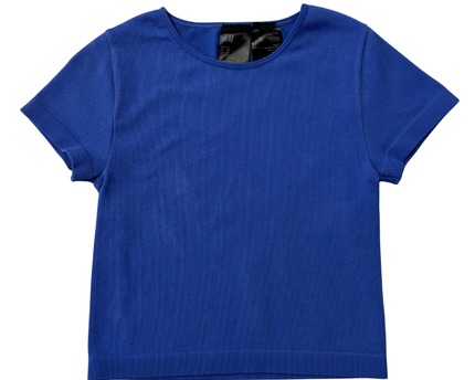 H&M Blue Ribbed Short Sleeve T-Shirt