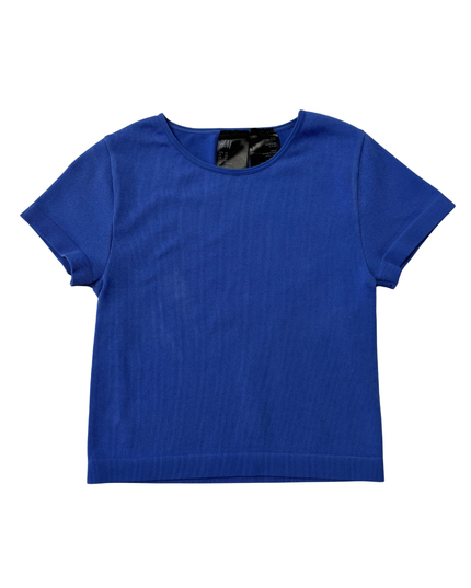 H&M Blue Ribbed Short Sleeve T-Shirt