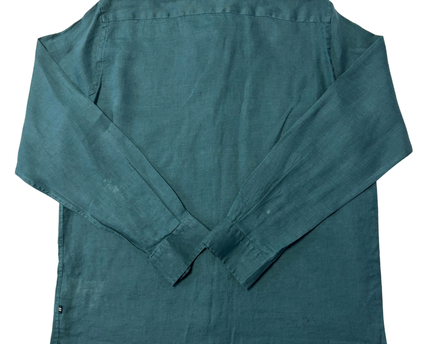 Nautica Teal Classic Fit Linen Long Sleeve Shirt