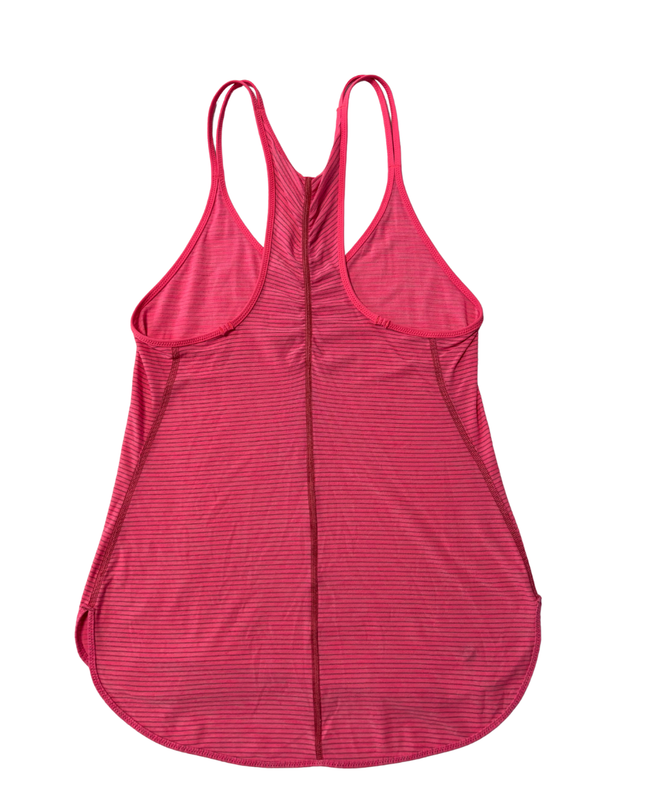 Lululemon Bright Pink Striped Racerback Activewear Tank Top