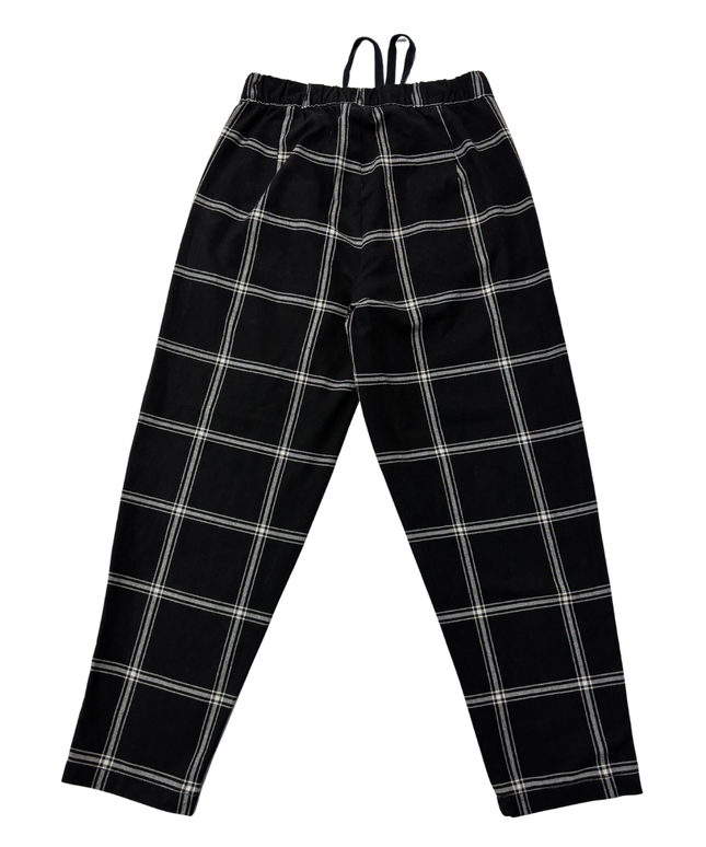 American Eagle Black Plaid Tapered Drawstring Pants