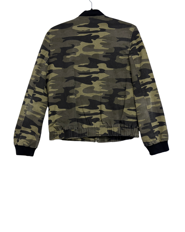 Zara Camouflage Patchwork Bomber Jacket