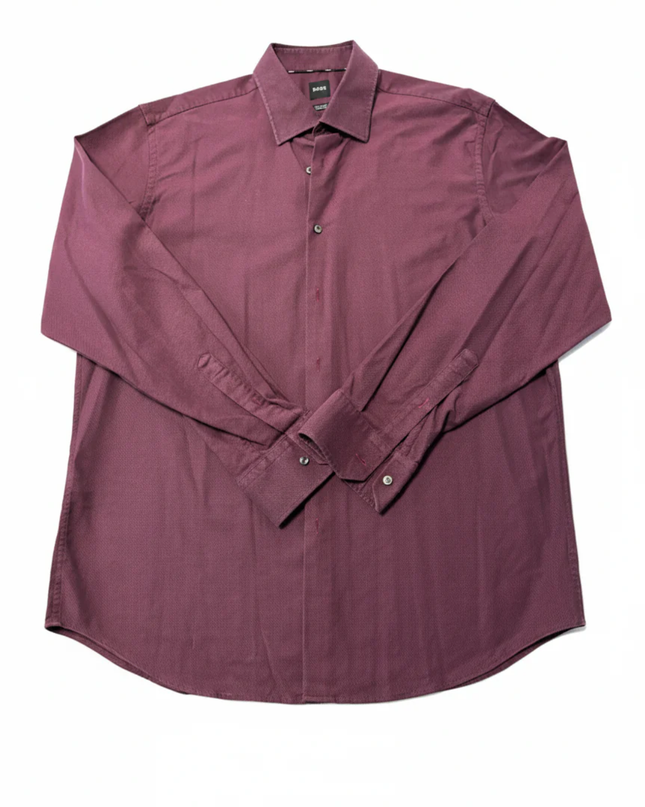 BOSS Purple Regular Fit Easy Iron Shirt