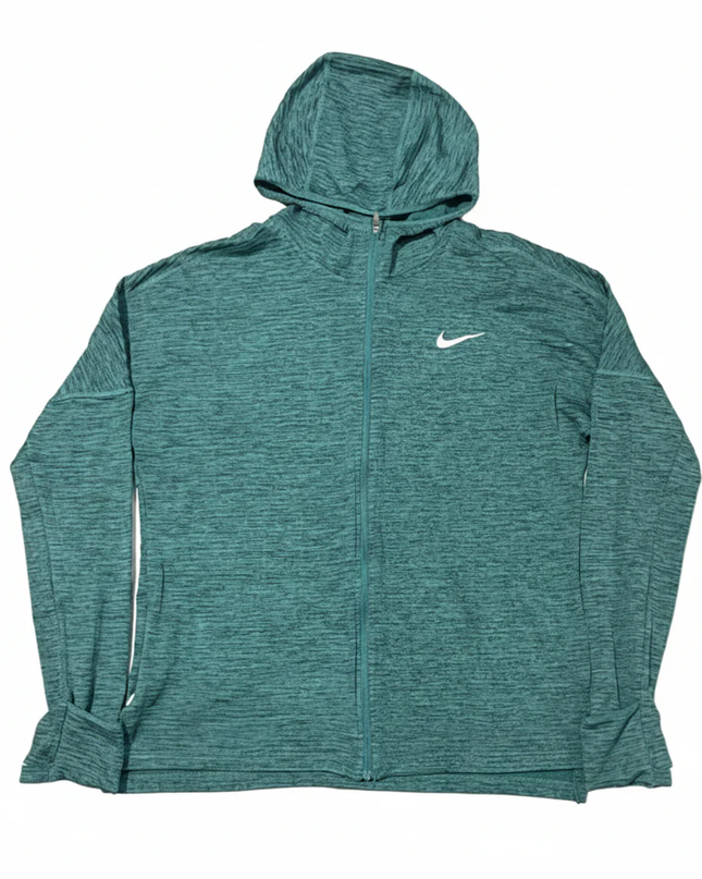 Nike Green Running Dri-FIT Full-Zip Hooded Sports Jacket