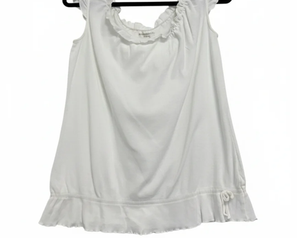 Mossimo Supply Co White Ruffled Ribbed Sleeveless Top