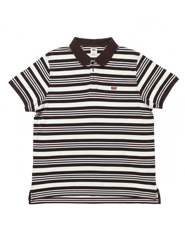 Levi's Brown and Off-White Striped Polo Shirt