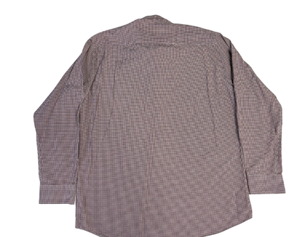 Lacoste Burgundy Gingham Checkered Long Sleeve Shirt