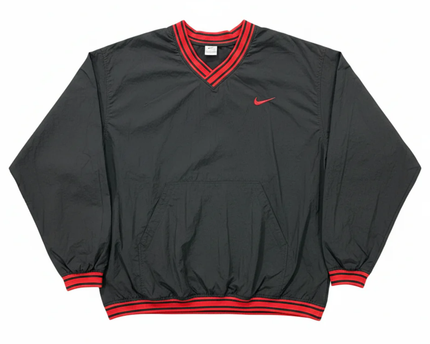 Nike Black V-Neck Windbreaker Pullover Sports Upper