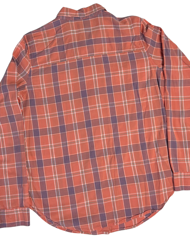 Abercrombie & Fitch Coral Plaid Button-Down Shirt
