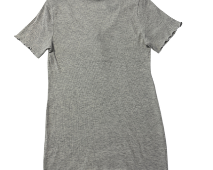 H&M Grey Ribbed Henley Short Sleeve Dress