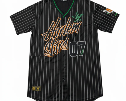 FB SISTER Black Harlem Stars Graphic Pinstripe Jersey