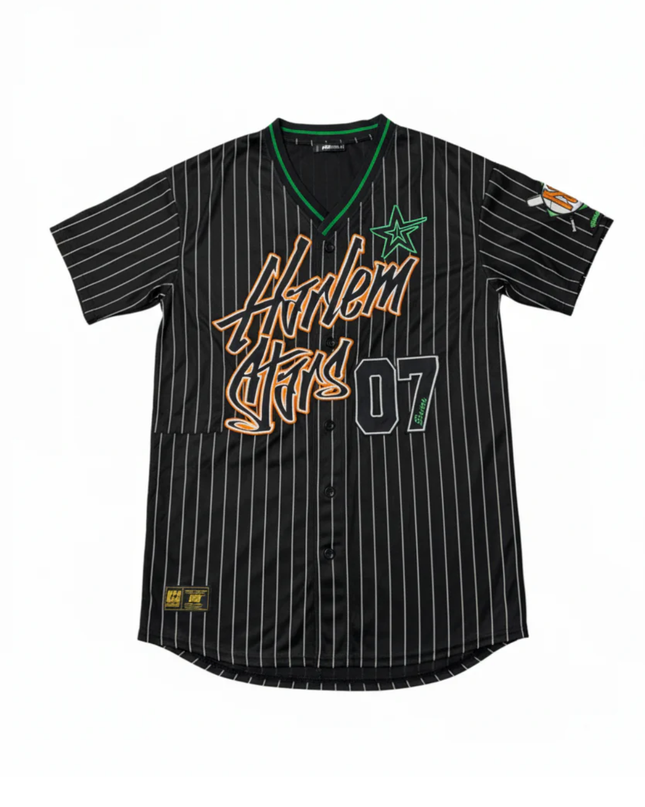 FB SISTER Black Harlem Stars Graphic Pinstripe Jersey