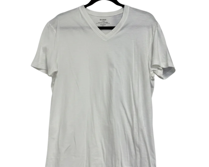 DKNY Men's White Classic V-Neck Cotton T-Shirt
