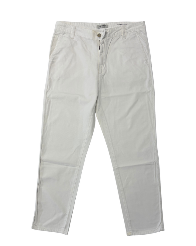 Carhartt WIP White Boyfriend Fit Work Pants - L | Waist: 32"