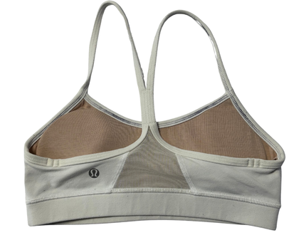Lululemon White Flow Y Light Support Sports Bra