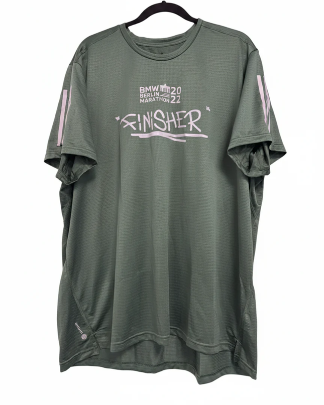 Adidas Green BMW Berlin Marathon 2022 Finisher Sports T-Shirt W/Tags