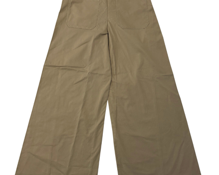 Zara Beige High-Waisted Wide Leg Belted Utility Pants