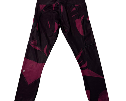 Lululemon Abstract Graphic Purple Cropped Athletic Leggings
