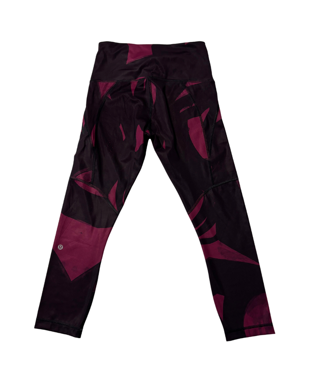 Lululemon Abstract Graphic Purple Cropped Athletic Leggings