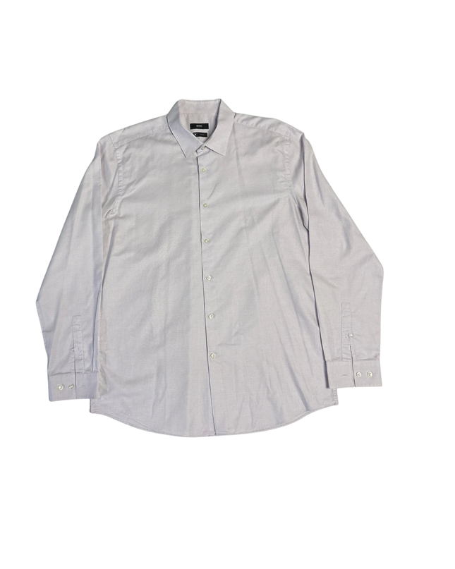 Hugo Boss Lavender Micro Check Long Sleeve Shirt