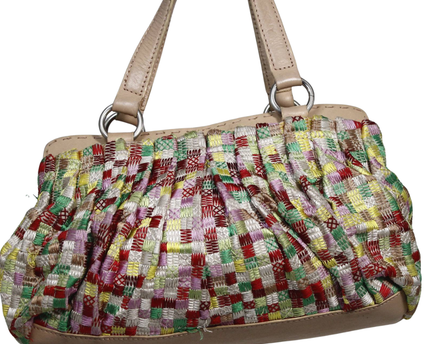 DKNY Multicolor Embroidered Woven Satchel Bag
