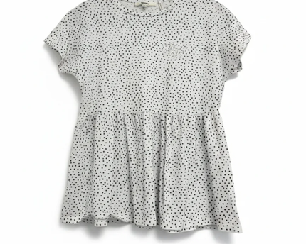 KOTON White with black polka dots Peplum Top