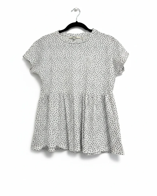 KOTON White with black polka dots Peplum Top