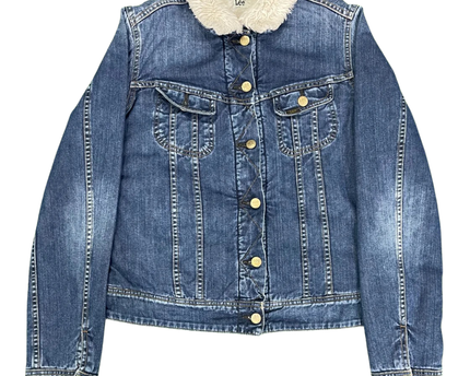 Lee Blue Denim Sherpa Collar Jacket