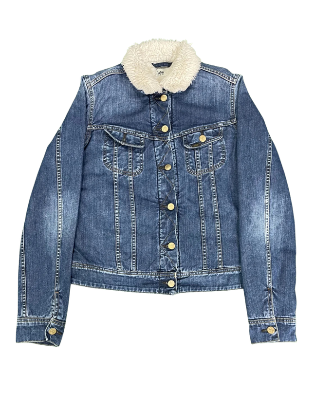 Lee Blue Denim Sherpa Collar Jacket