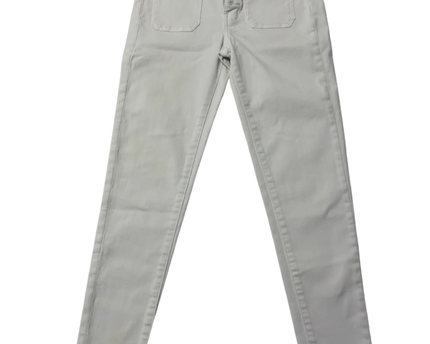 American Eagle White High-Waisted Button Fly Jegging Crop Jeans