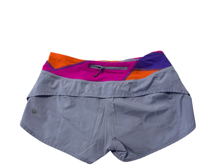 Lululemon Grey Multi-Color Waistband Performance Sports Shorts