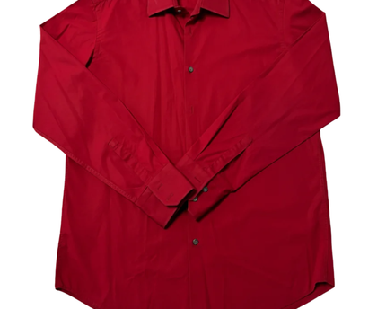 Hugo Boss Red Long Sleeve Button-Up Dress Shirt