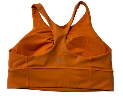 Lululemon Orange High-Neck Racerback Sports Bra