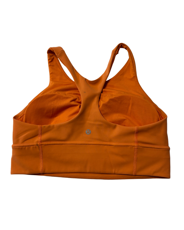 Lululemon Orange High-Neck Racerback Sports Bra