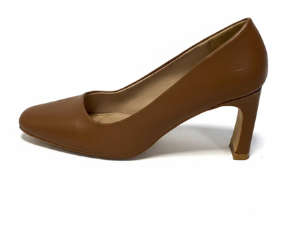 SHOEMART Brown Classic Pointed Toe Block Heels