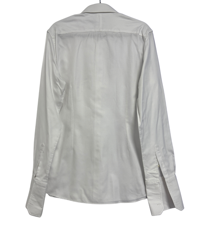 Next Signature Men's White Slim Fit Textured Cotton Dress Shirt