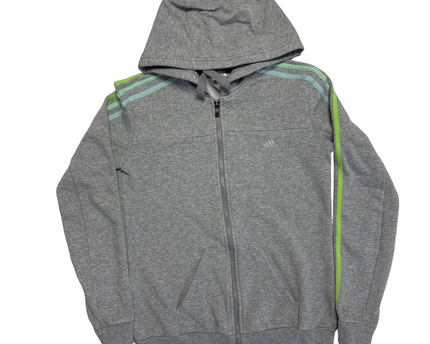 Adidas Grey Striped Hoodie