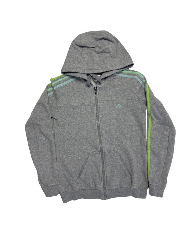 Adidas Grey Striped Hoodie